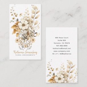 Cartão De Visita Boho Wildflower Floral Arranger Florist