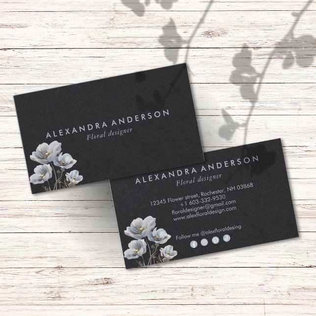 Cartão De Visita Boho Wildflower Watercolor (Boho Wildflowers Watercolor Business Card)