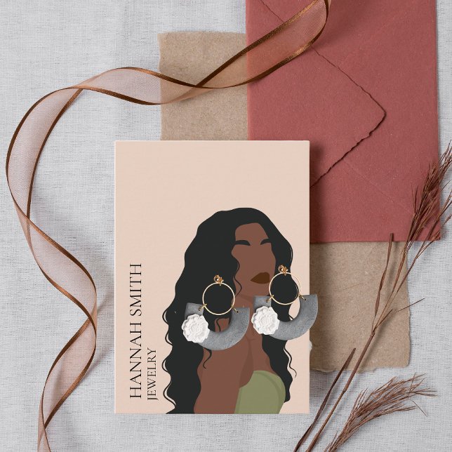 Cartão De Visita Boho Woman Stud Earring Display (Criador carregado)