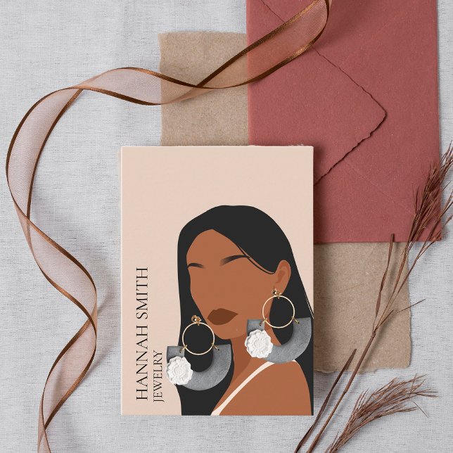 Cartão De Visita Boho Woman Stud Earring Display (Criador carregado)
