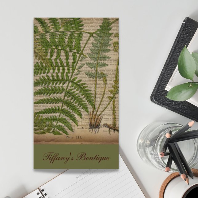 Cartão De Visita boi-impressão francês foliage (woodland foliage french botanical print fern business card)