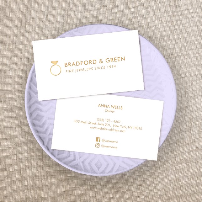 Cartão De Visita Boias-joias do Anel Diamond (Criador carregado)