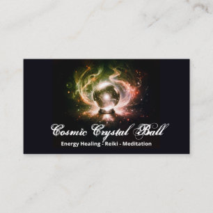 Cartão De Visita Bola de cristal amarelo preto Energia Reiki Medita