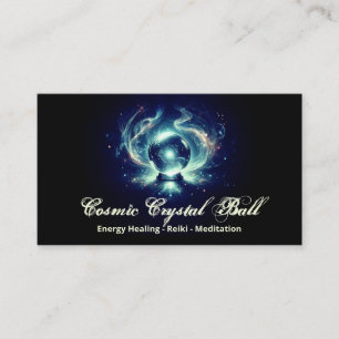Cartão De Visita Bola de cristal azul escuro Energia Reiki Meditaçã