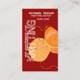 Cartão De Visita Bolas do fio dos artesanatos das agulhas de