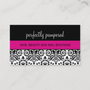 CARTÃO DE VISITA bold damask preto fuschia rosa