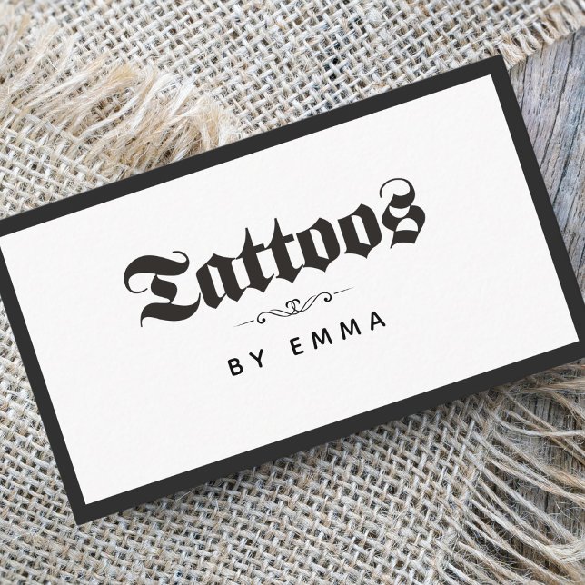 Cartão De Visita Bold Elegante Tatuador Compra Salon Social Media (Criador carregado)