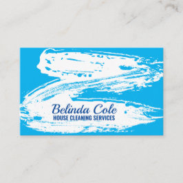 Cartão De Visita Bold Modern Blue E White Clearing Splatter