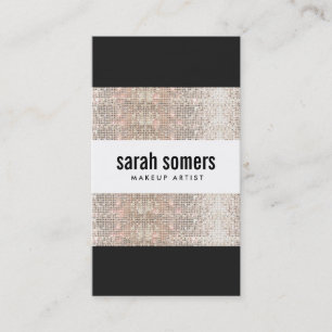 Cartão De Visita Bold Modern Faux Silver Sequin Beauty Salon