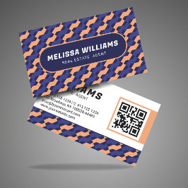 Cartão De Visita Bold Modern Geometric Interlocking Pattern