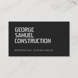 Cartão De Visita Bold Molded Construction Business QR Code Black