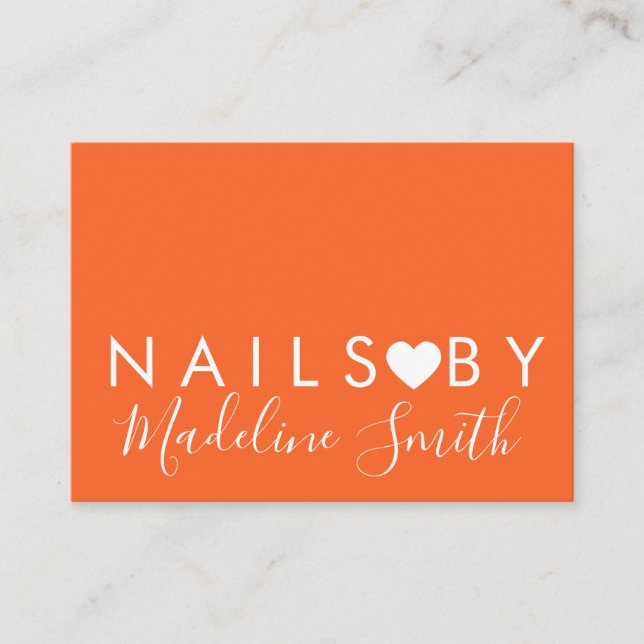 Cartão De Visita Bold Neon Heart Makeup Artist Nail Salon (Frente)