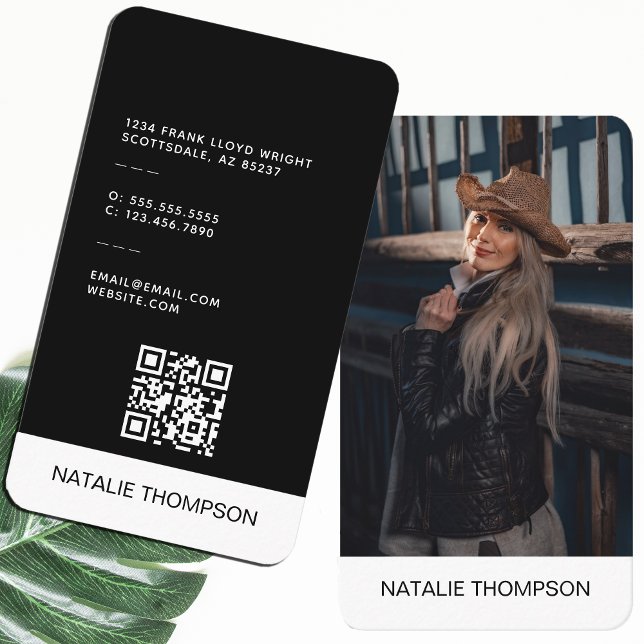 Cartão De Visita Bold Professional Modern Minimalista Chic (Criador carregado)