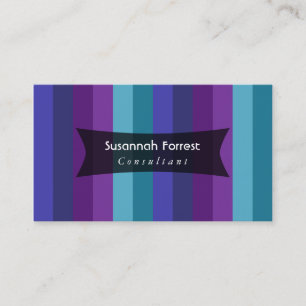 Cartão De Visita Bold Stripes: Roxo, Framboesa, Teal, 01
