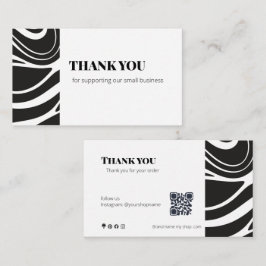 Cartão De Visita Bold Thank You Card QR Code Small Business