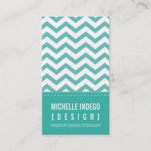 CARTÃO DE VISITA bold trendon chevron stripes jade