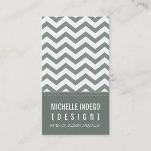 CARTÃO DE VISITA bold trendon stripes chevron cinz