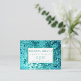 Cartão De Visita Bolhas Aqua Green Water Bubbles - Instrutor de mer