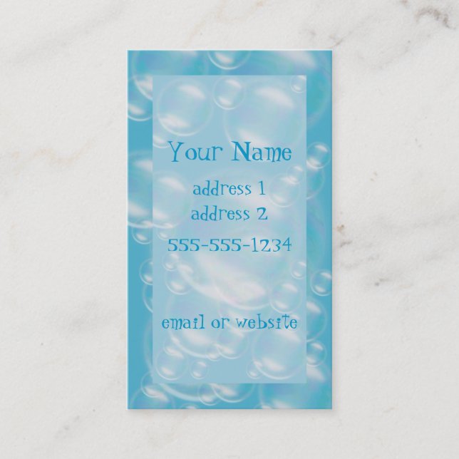 Cartão De Visita bolhas, bolhas e mais bolhas (Frente)