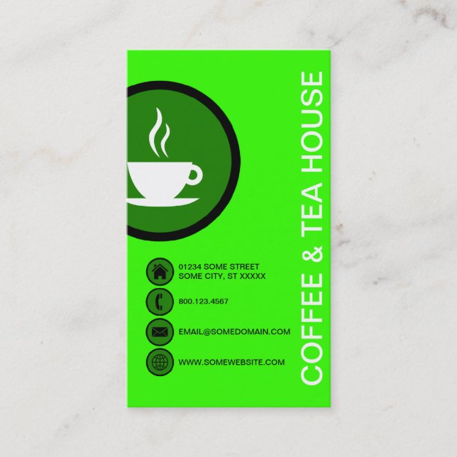 Cartão De Visita Bolhas de CAFÉ e de CASA (Frente)