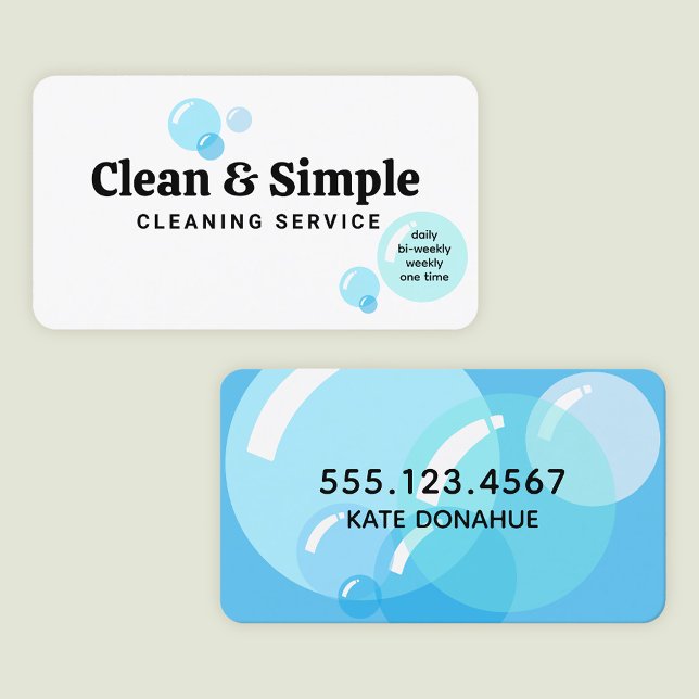 Cartão De Visita Bolhas De Sabão Para Limpeza De Casa (Criador carregado)
