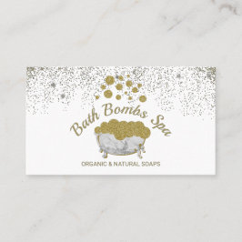 Cartão De Visita Bolhas Douradas de Shampoo Spa