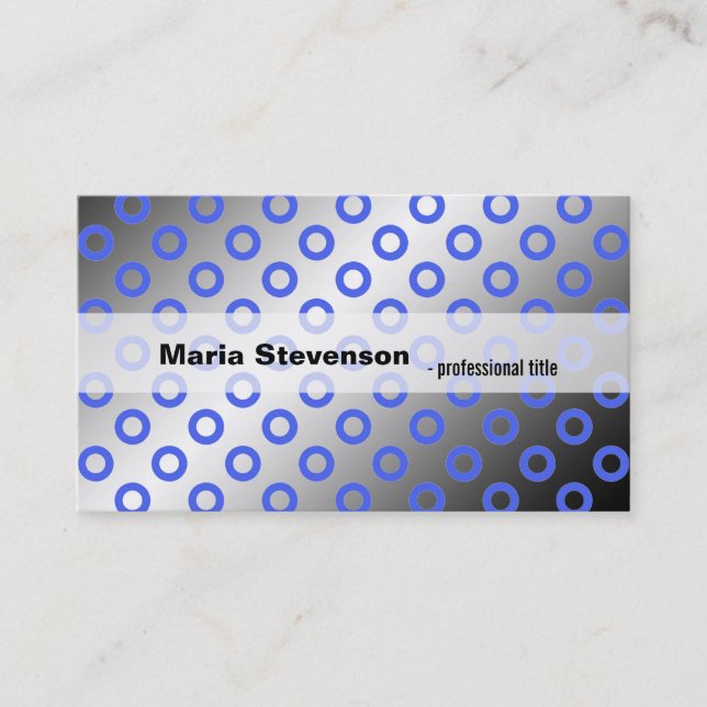 Cartão De Visita bolinhas azuis e cinzas legal e modernas (Frente)