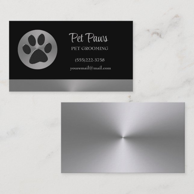 Cartão De Visita Bolinhas Cachorro no Serviço de Alinhamento de Pet (Frente/Verso)
