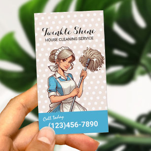 Cartão De Visita Bolinhas De Serviço De Limpeza De Menina Fresca
