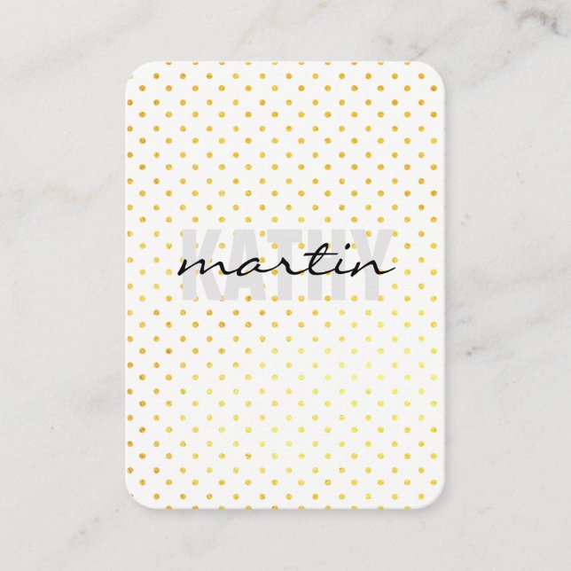 Cartão De Visita Bolinhas de texto em negrito e cursivo (Frente)