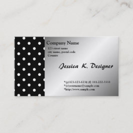Cartão De Visita bolinhas legal, clássicas, a preto e branco