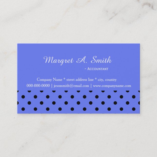 Cartão De Visita Bolinhas lindas, elegantes, legal e negras (Frente)