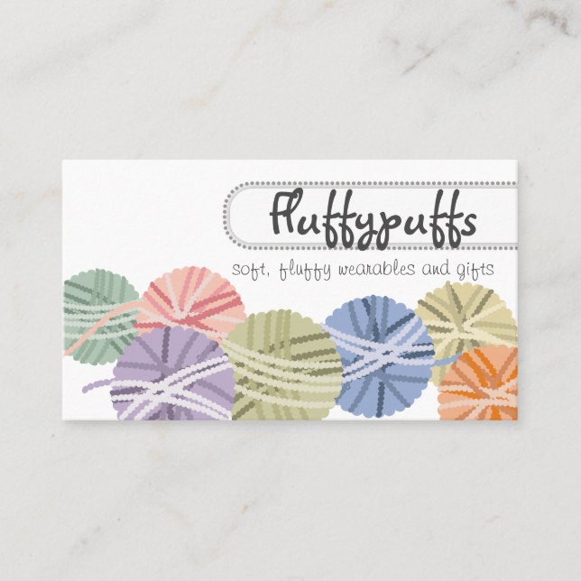 Cartão De Visita Bolinhas lisas de tricô de fios (Frente)