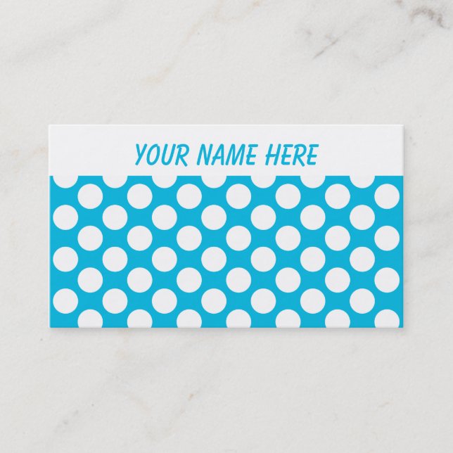 Cartão De Visita Bolinhas no azul (Frente)