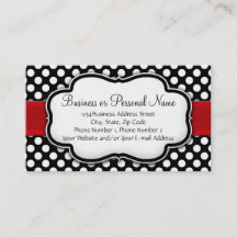 Bolinhas preta e branca com fita vermelha