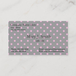Cartão De Visita bolinhas rosas e negras, bonitas, femininas, moder