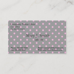 Cartão De Visita bolinhas rosas e negras, bonitas, femininas, moder