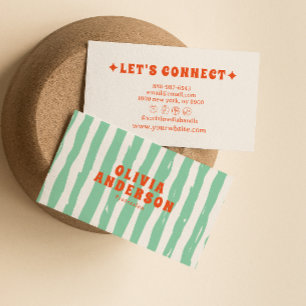 Cartão De Visita Bolinho Verde Retroativo e Bravo 70s Groovy Single