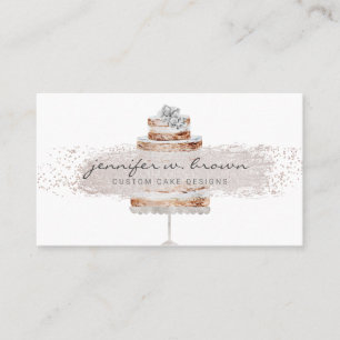 Cartão De Visita Bolo de Casamento Boho Chic com Brilho