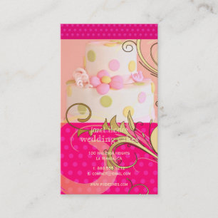 Cartão De Visita Bolo de Casamento Cor-de-Rosa/ Padaria/ pastelaria