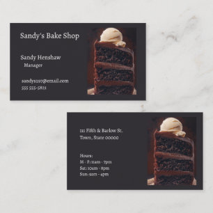 Cartão De Visita Bolo de chocolate de três camadas com sorvete