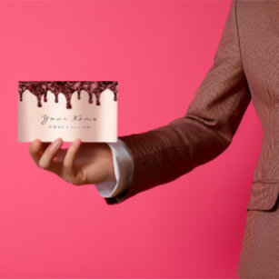 Cartão De Visita Bolo de Chocolate Rosa com Representação de Epilaç