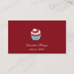 Cartão De Visita Bolo De Cupcake Adorável Cereja Vermelha Doces Pad