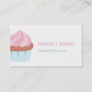 Cartão De Visita Bolo De Cupcake Com Frosting Rosa Pastel Padaria P