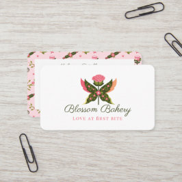Cartão De Visita Bolo de Cupcake da Diversão Borboleta Florir Jardi