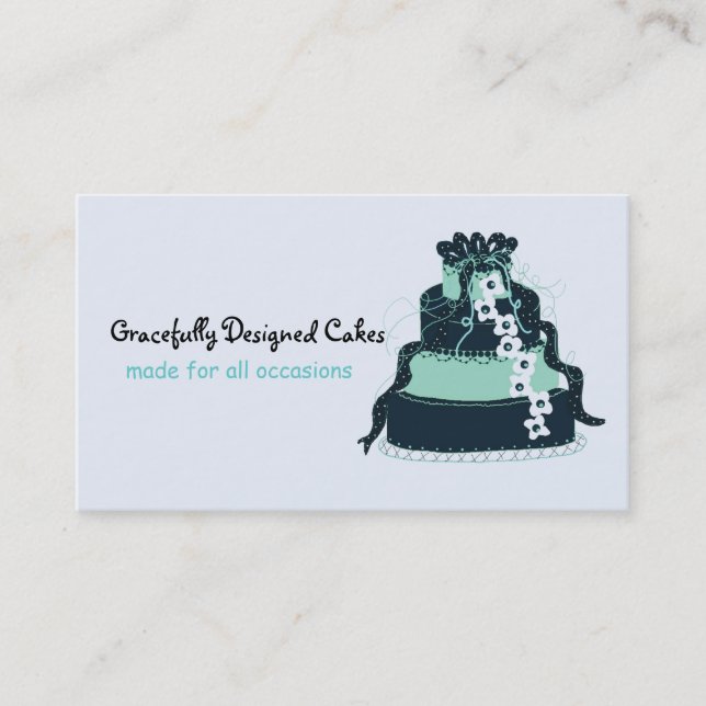 Cartão De Visita Bolo de Designer Elegante (Frente)