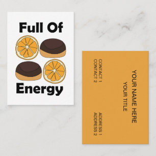 Cartão De Visita Bolo de Laranja de Chocolate Jaffa Cheio de Energi