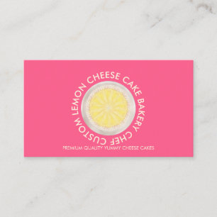 Cartão De Visita Bolo de Pastelaria de Cheesecake Rosa Neon Brilhan