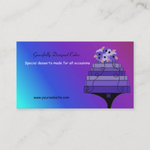 Cartão De Visita Bolo Designer Roxo