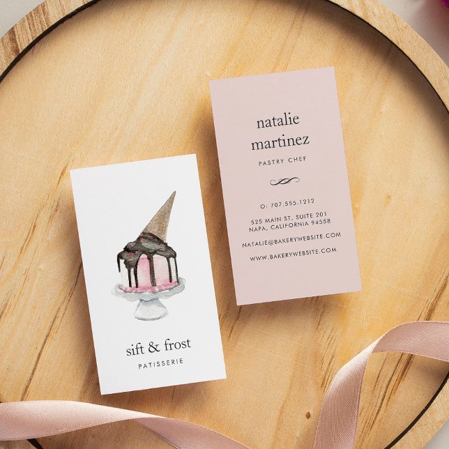 Cartão De Visita Bolo do sorvete | Vertical (Criador carregado)